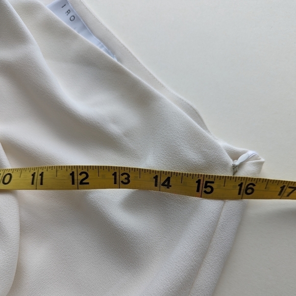 IRO Marine Draped One-shoulder Tulip Skirt Dress Pleated Cream (IRO 34 = US 2) - Picture 10 of 12